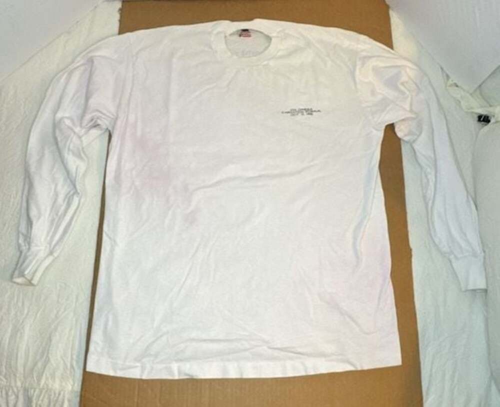 Vintage 1996 Chi Omega Carnation Formal Fruit Of The Loom L/S White T-Shirt XL